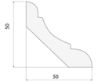 Puitliist sisenurgaliist 50x50 pr.44 RAL9010 pilt